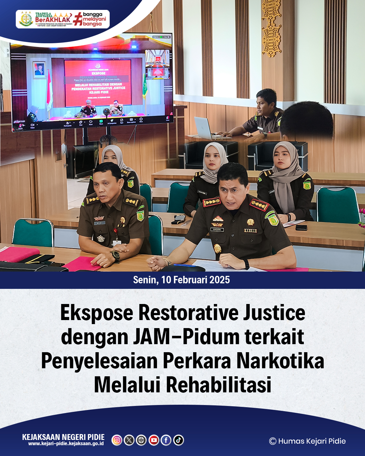Kejari Pidie Ikuti Ekspose Restorative Justice Terkait Perkara Narkotika 1