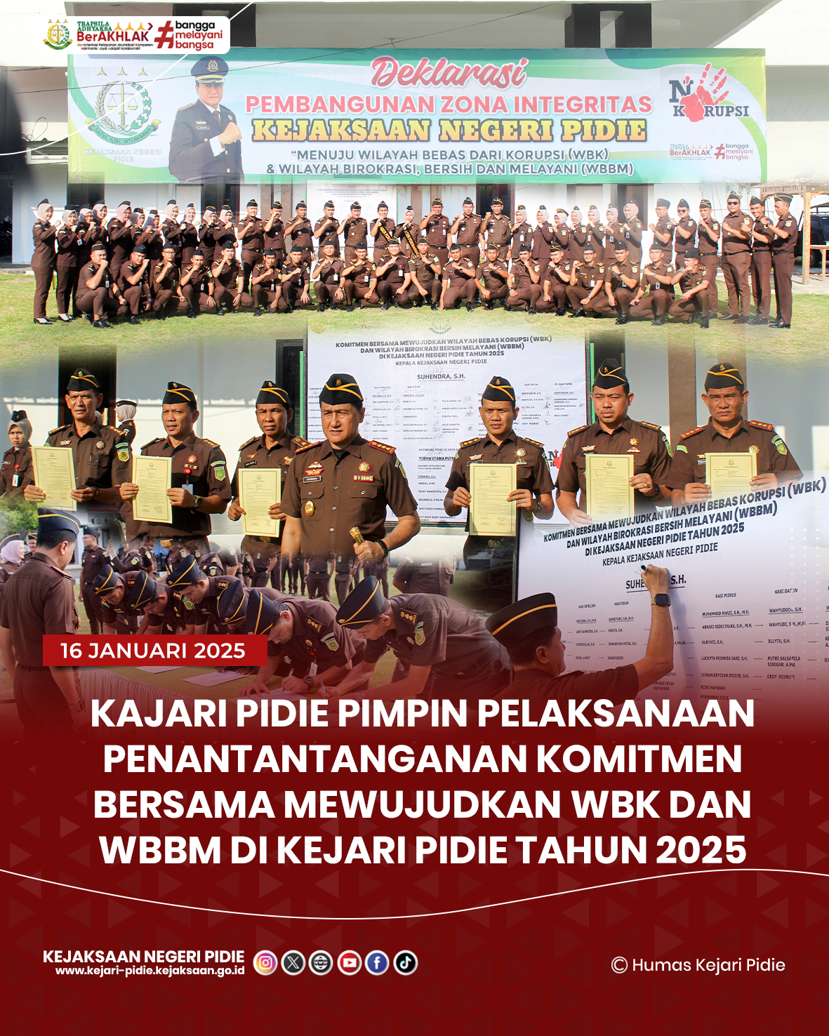 Penandatanganan Komitmen Bersama WBK dan WBBM di Kejaksaan Negeri Pidie 1