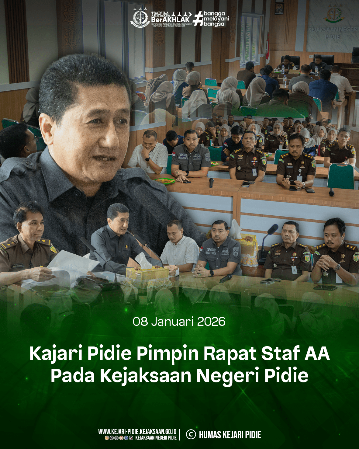 Rapat Staf AA Kejaksaan Negeri Pidie yang diikuti oleh seluruh pegawai dan PPNPN 1 Feed 8.4 Jan 2025