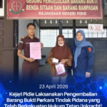 Pengembalian barang bukti atas sejumlah perkara tindak pidana yang telah memperoleh kekuatan hukum tetap