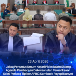 Sidang agenda Pembacaan Dakwaan dan Pemeriksaan Saksi Perkara Tindana Pidana Korupsi Penyelewengan APBG Kambuek Payapi Kunyet Tahun Anggaran 2023