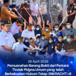 Pemusnahan Barang Bukti dari Perkara Tindak Pidana yang Berkekuatan Hukum Tetap (INKRACHT) di Cabjari Pidie di Kota Bakti