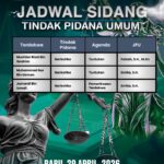 Agenda Tindak Pidana Umum – Rabu, 29 April 2026