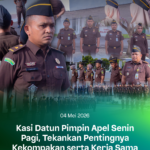 Kepala Seksi Perdata dan Tata Usaha Negara Kejari Pidie Pimpin Apel Pagi, Tekankan Kekompakan dan Kerja Sama