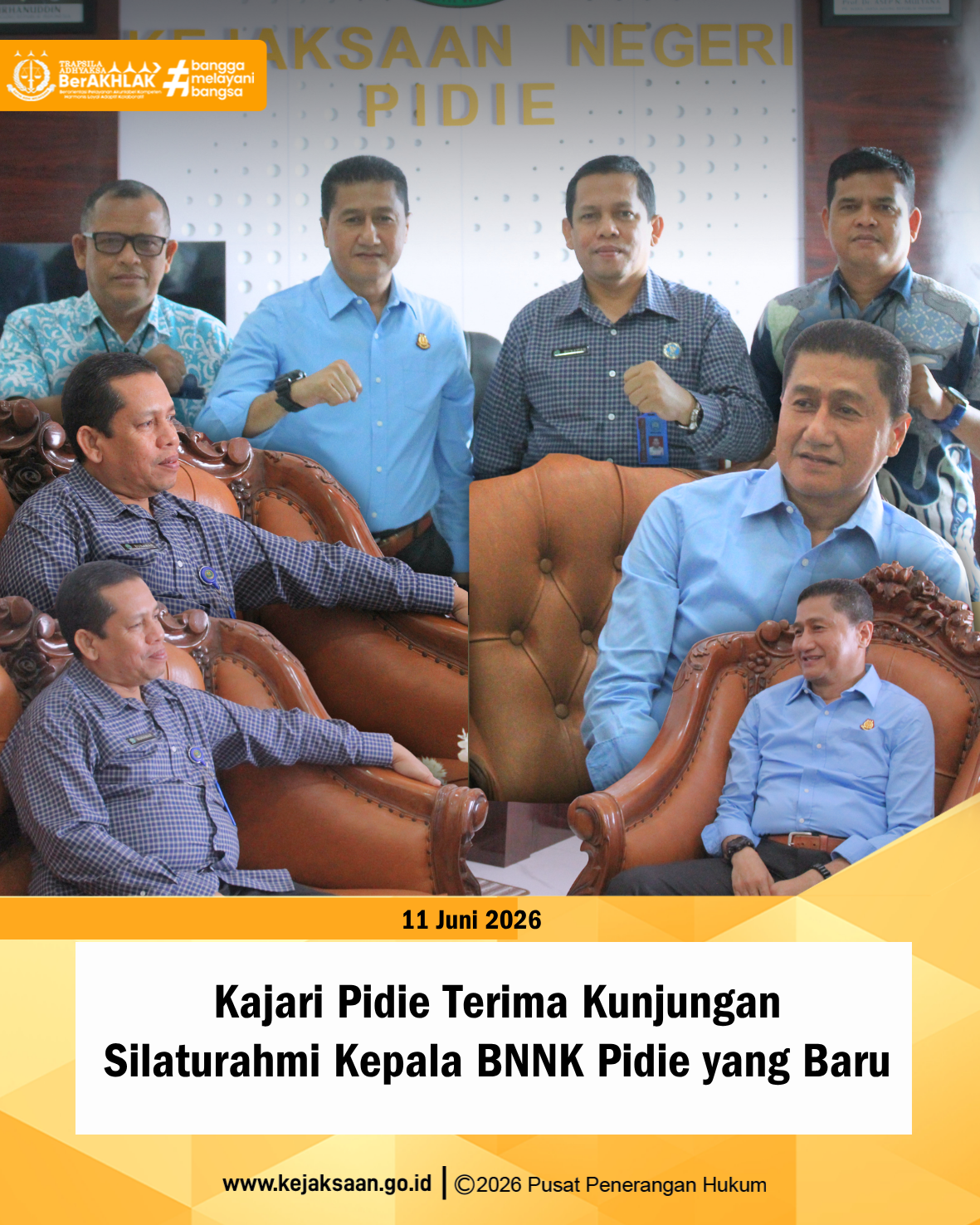 Kajari Pidie Terima Kunjungan Silaturahmi Kepala BNNK Pidie yang Baru Dilantik 1 Feed 11.2 Jun 2026