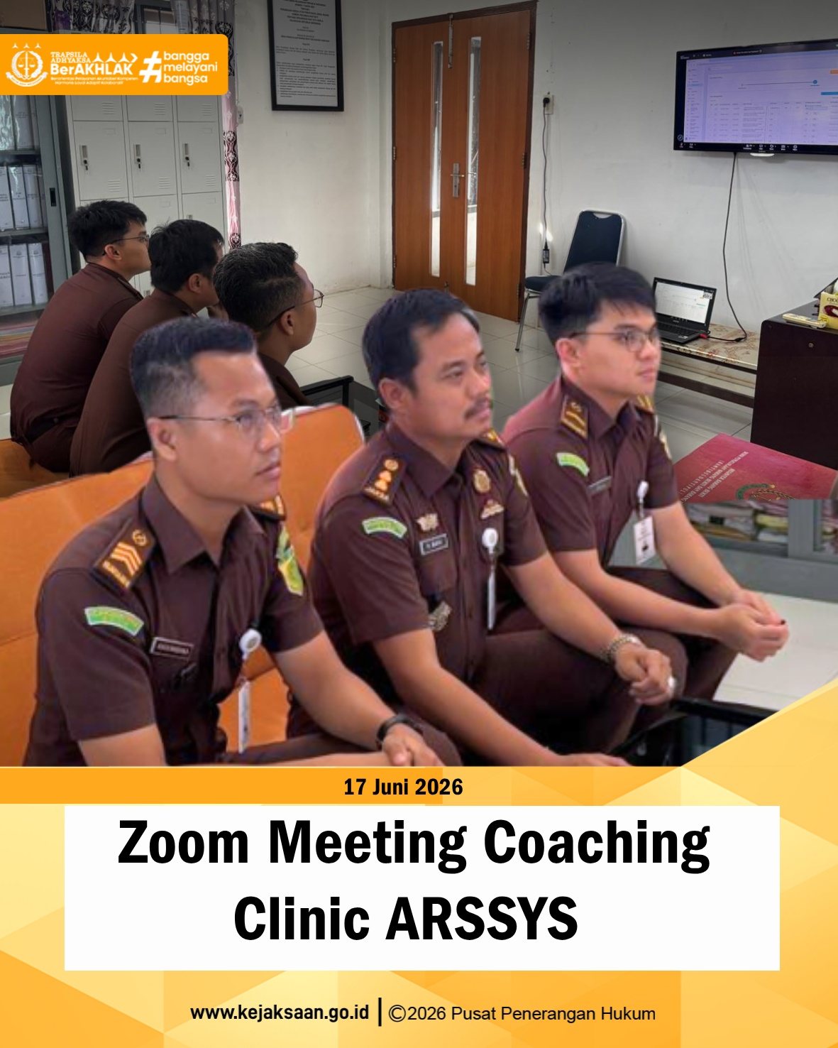 Zoom Meeting Coaching Clinic Aplikasi ARSSYS 1 Feed 17.2 Juni 2026