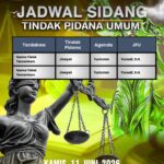 Agenda Tindak Pidana Umum – Kamis, 11 Juni 2026