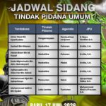 Agenda Tindak Pidana Umum – Rabu, 17 Juni 2026