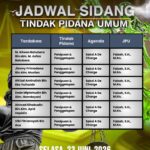Agenda Tindak Pidana Umum – Selasa, 23 Juni 2026