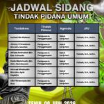Agenda Tindak Pidana Umum – Selasa, 09 Juni 2026