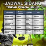 Agenda Tindak Pidana Umum – Rabu, 10 Juni 2026