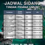 Agenda Tindak Pidana Umum – Selasa, 02 Juni 2026