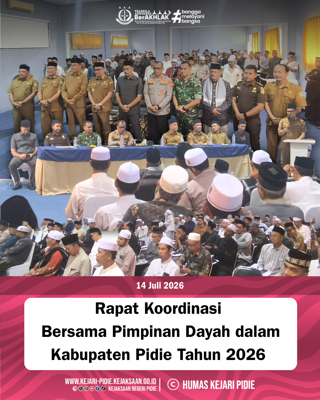Rapat Koordinasi Bersama Pimpinan Dayah se-Kabupaten Pidie Tahun 2026 1 Feed 14.1 Juli 2026