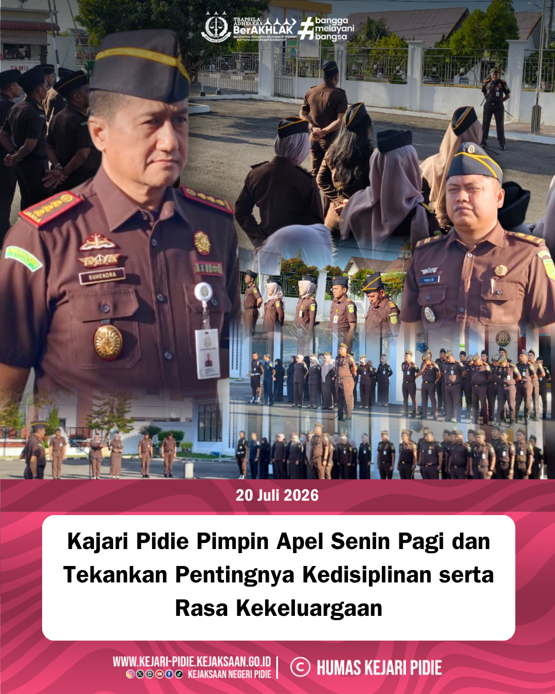 Kajari Pidie Pimpin Apel Senin Pagi 1 Feed 20.1 Juli 2026